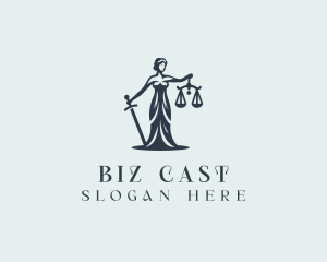 Legal Female Justice Scales logo design