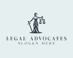 Legal Female Justice Scales logo design