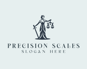 Legal Female Justice Scales logo design