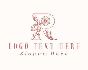 Botanist - Flower Letter R logo design