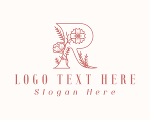 Flower Shop - Flower Letter R logo design