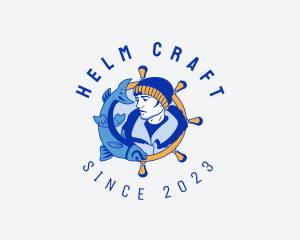 Helm - Nautical Fisherman Helm logo design