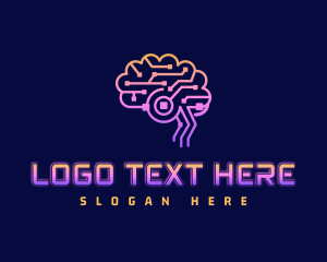 Genius - Cyber Brain Circuit logo design