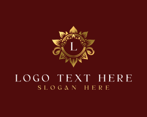 Elegant - Floral Wreath Crest logo design