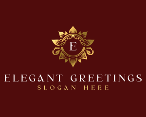 Floral Wreath Crest logo design