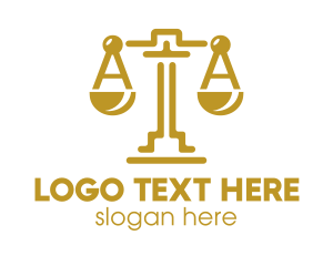 Legal Advice - Gold Attorney Lawyers Scales of Justice logo design