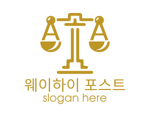 Gold Attorney Lawyers Scales of Justice logo design