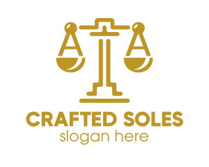 Gold Attorney Lawyers Scales of Justice logo design