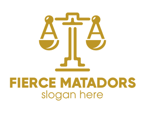 Gold Attorney Lawyers Scales of Justice logo design