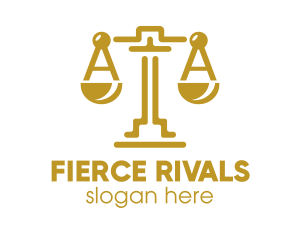 Gold Attorney Lawyers Scales of Justice logo design