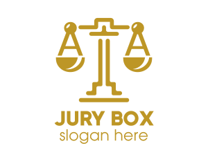 Jury - Gold Attorney Lawyers Scales of Justice logo design