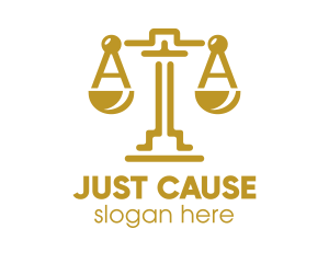 Justice - Gold Attorney Lawyers Scales of Justice logo design
