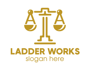 Gold Attorney Lawyers Scales of Justice logo design