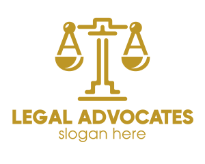 Gold Attorney Lawyers Scales of Justice logo design