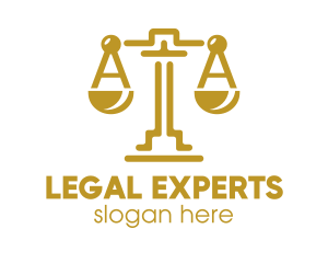 Lawyer - Gold Attorney Lawyers Scales of Justice logo design