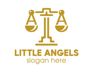 Gold Attorney Lawyers Scales of Justice logo design