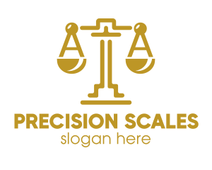 Gold Attorney Lawyers Scales of Justice logo design