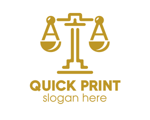 Gold Attorney Lawyers Scales of Justice logo design