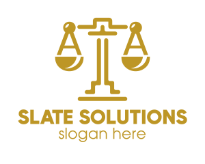 Gold Attorney Lawyers Scales of Justice logo design