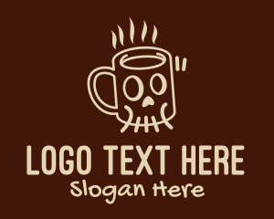 Scribble - Skull Coffee Mug logo design