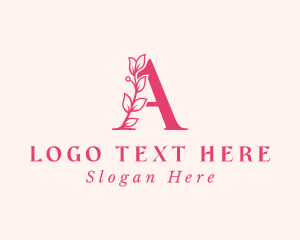 Pink - Feminine Flower Beauty Letter A logo design