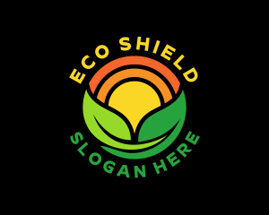 Eco Sun Leaves logo design