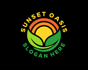 Eco Sun Leaves logo design