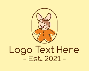 Rabbit - Monoline Baby Bunny logo design