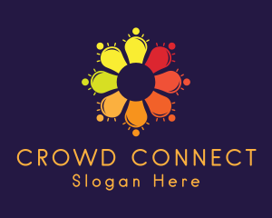 Crowd - Colorful Flower Bulb logo design