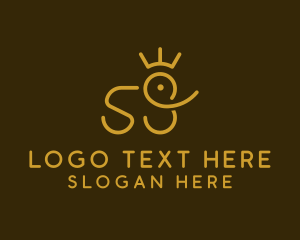 Zoo - Yellow Elephant Eyelash logo design