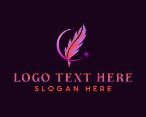 Feather - Quill Pen Writing logo design