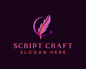 Screenwriter - Quill Pen Writing logo design