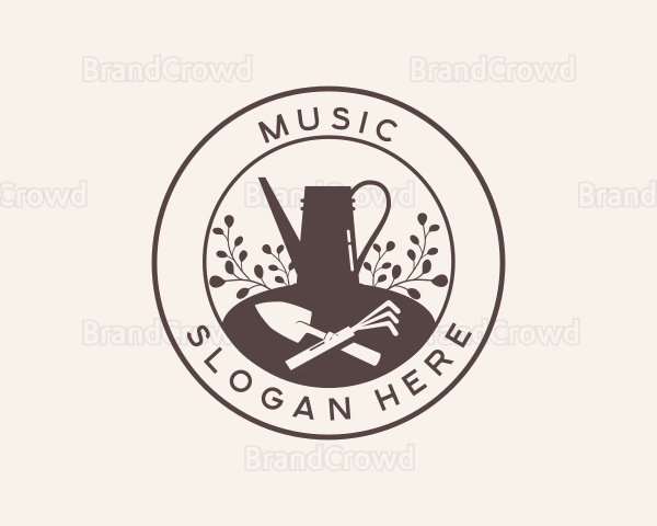 Rustic Gardening Tools Logo