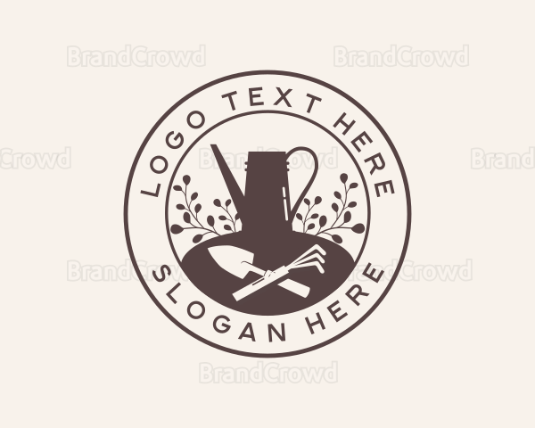 Rustic Gardening Tools Logo