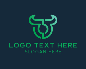 Negative Space - Digital Tech Bull logo design