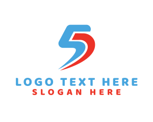 Modern Business Number 5 logo design
