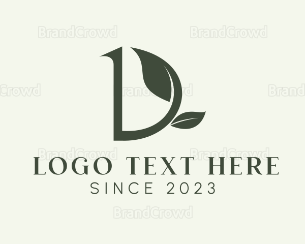 Gardening Leaf Letter D Logo