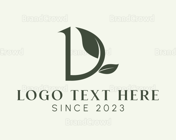 Gardening Leaf Letter D Logo