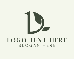 Gardening Leaf Letter D  Logo