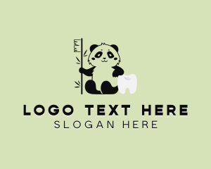 Dentist - Panda Tooth Toothbrush logo design