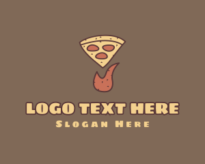 Food Truck - Fire Pizza Restaurant logo design