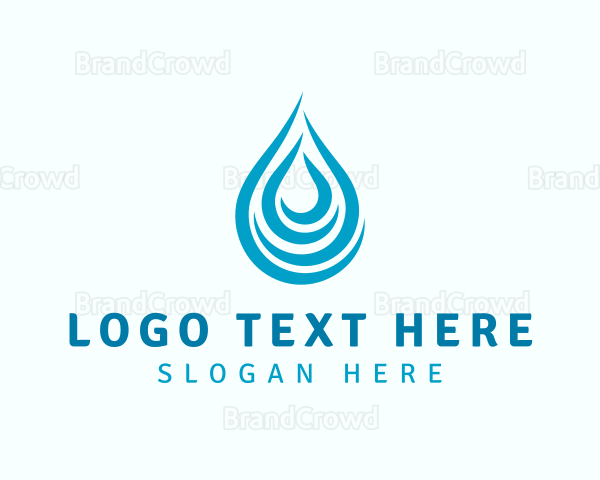 Water Droplet Liquid Logo