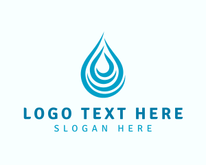 Pool - Water Droplet Liquid logo design