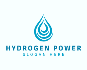 Hydrogen - Water Droplet Liquid logo design