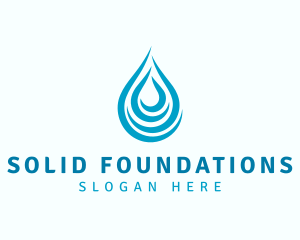 Water Station - Water Droplet Liquid logo design