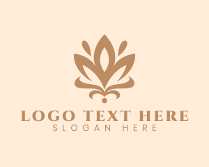 Massage - Lotus Flower Petal logo design