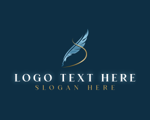 Notary - Law Feather Writing logo design