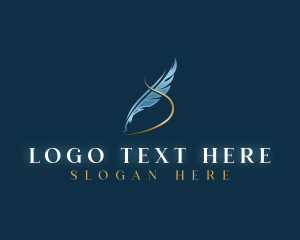 Fountain Pen - Law Feather Writing logo design