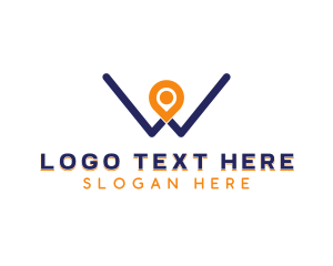 Alphabet - Linear Pin Letter W logo design