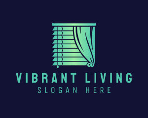 Bedroom Curtain Blinds logo design